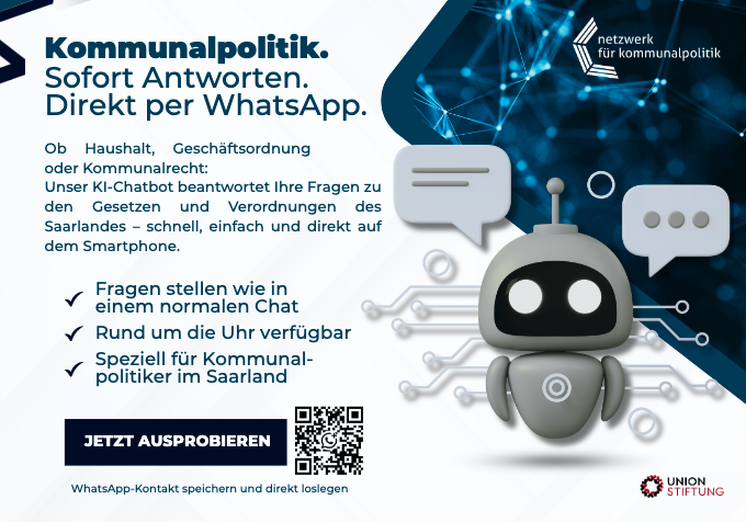 WhatsApp-Chatbot für Kommunalpolitiker der Union Stiftung im Saarland